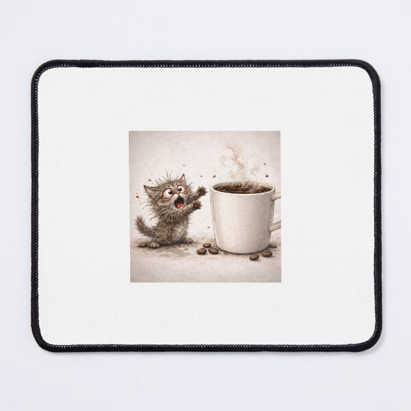 Item preview, Desperate Kitten Reaching for a Giant Cup of Coffee designed and sold by LovelyCatGalaxy.
