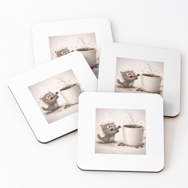 Item preview, Desperate Kitten Reaching for a Giant Cup of Coffee designed and sold by LovelyCatGalaxy.