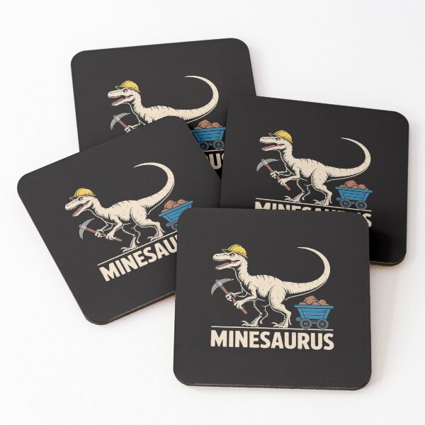 Item preview, Mine Dinosaur Gold Coal Miner Dinosaurs Mining T-Rex designed and sold by czechascheledu.