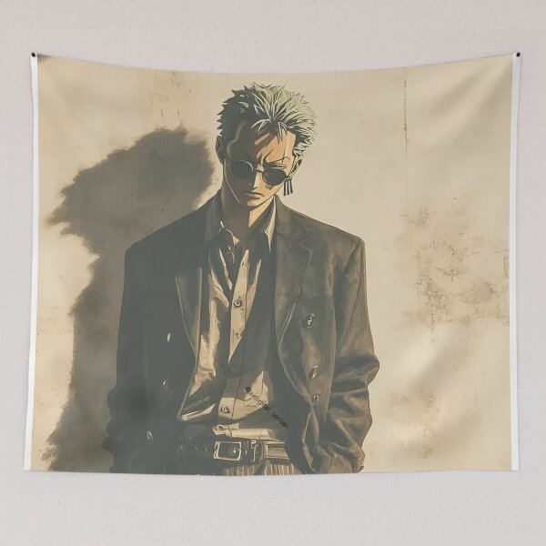 Item preview, Zoro - Golden Hour Drifter – Anime Noir Gentleman Aesthetic designed and sold by Dyan4.