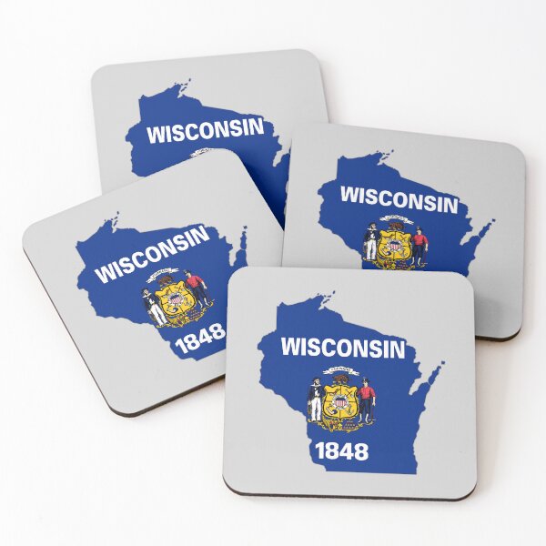 Item preview, Wisconsin Pride, State Flag & Silhouette Map Design designed and sold by mashmosh.