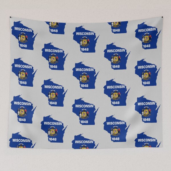 Item preview, Wisconsin Pride, State Flag & Silhouette Map Design designed and sold by mashmosh.