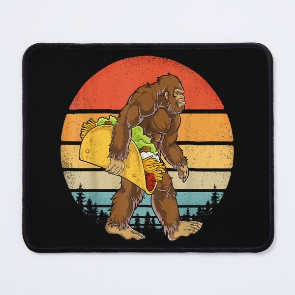 Artikelvorschau, Bigfoot trägt Taco (Retro) entworfen und verkauft von HeatherJanis.
