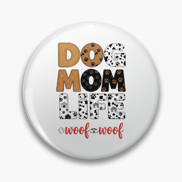 Item preview, "Dog Mom Life – Woof Woof" Pet Parent Typography Art – Canine Lover Design designed and sold by Luminari Creations.