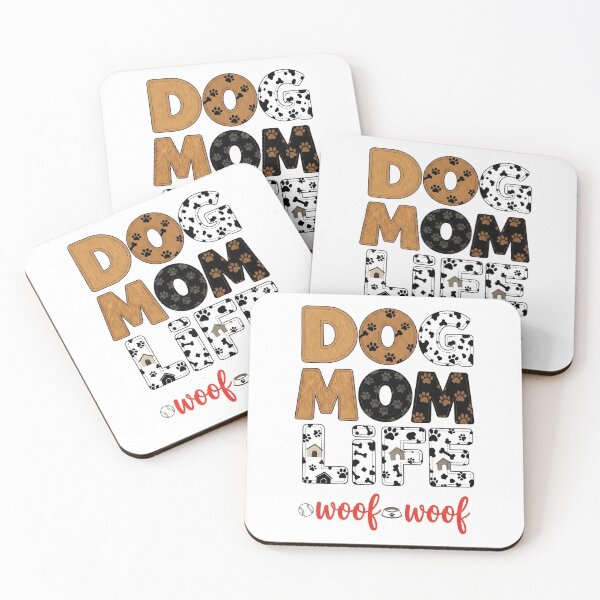 Item preview, "Dog Mom Life – Woof Woof" Pet Parent Typography Art – Canine Lover Design designed and sold by Luminari Creations.