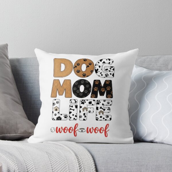 Item preview, "Dog Mom Life – Woof Woof" Pet Parent Typography Art – Canine Lover Design designed and sold by Luminari Creations.