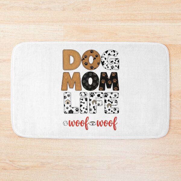 Item preview, "Dog Mom Life – Woof Woof" Pet Parent Typography Art – Canine Lover Design designed and sold by Luminari Creations.