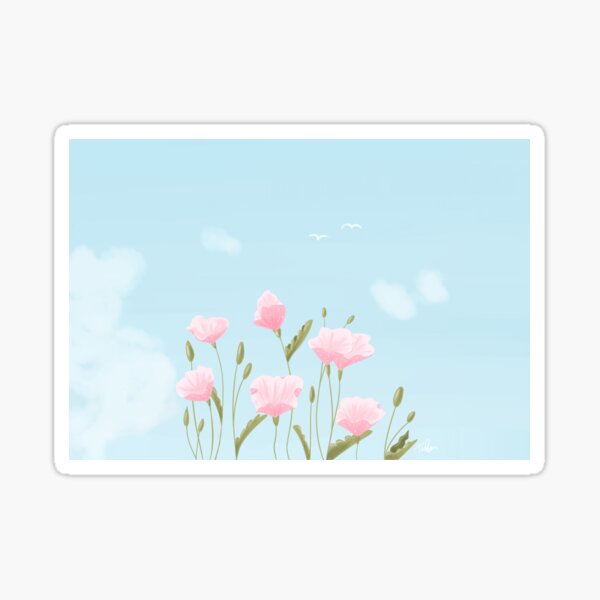 Item preview, Pink Flowers and Blue Sky designed and sold by teresartwork.