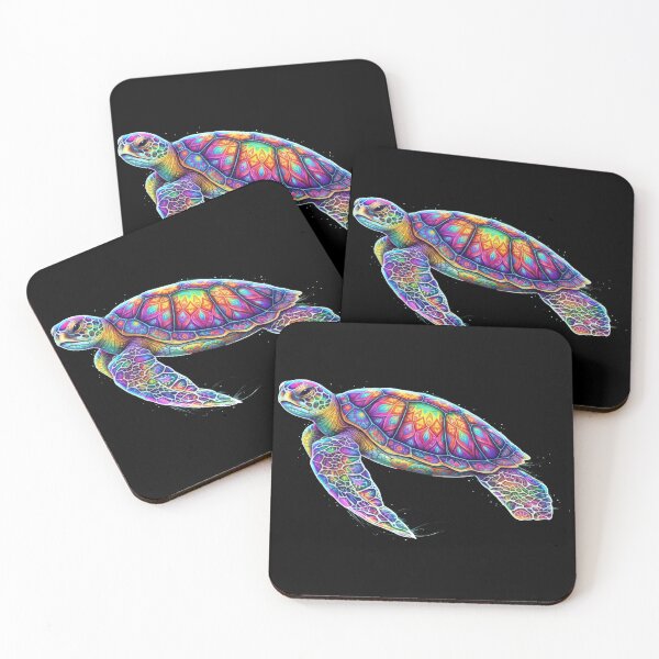 Item preview,  Rainbow Geometric Sea Turtle with Kaleidoscope Mandala Shell Patterns designed and sold by zoughlal.