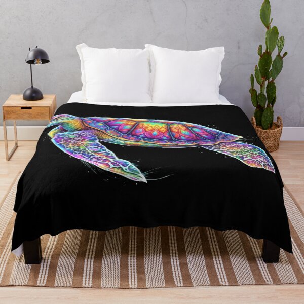 Item preview, Rainbow Geometric Sea Turtle with Kaleidoscope Mandala Shell Patterns designed and sold by zoughlal.