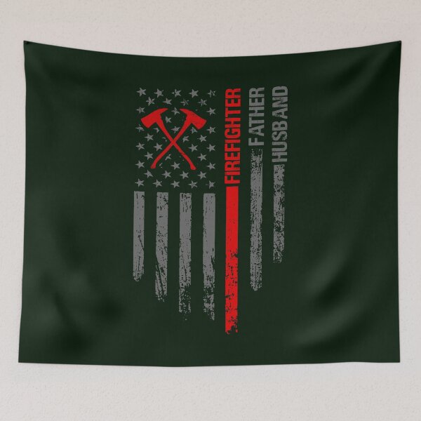 Item preview, Firefighter Father Husband Hoodie | Fire Axe Flag Fire Dept Design | First Responder Gift designed and sold by Twist & Print.