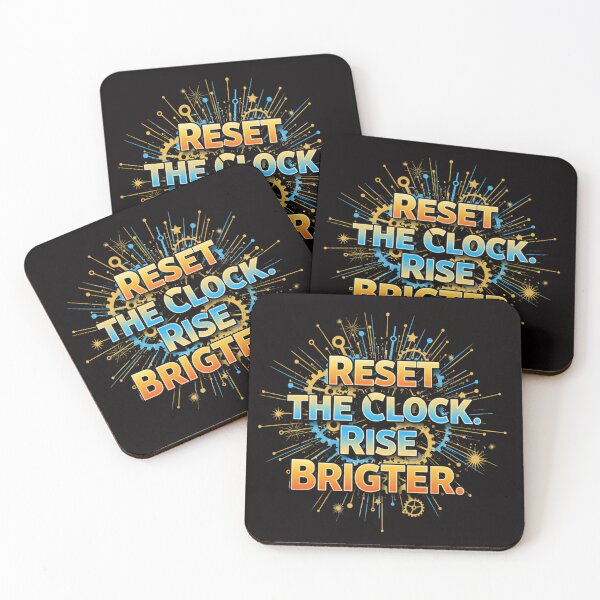 Item preview, Reset the Clock Rise Brighter-Motivational Quote Typography designed and sold by Aarvya Fashion Club ( A.F.C ).