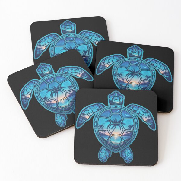 Item preview,  Tropical Paradise Sea Turtle with Beach Sunset and Palm Trees designed and sold by zoughlal.