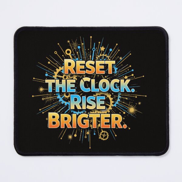 Item preview, Reset the Clock Rise Brighter-Motivational Quote Typography designed and sold by Aarvya Fashion Club ( A.F.C ).