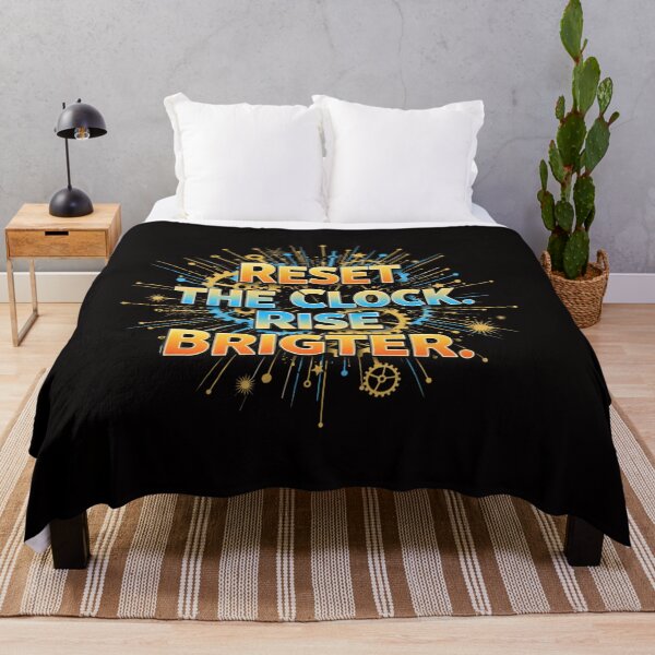 Item preview, Reset the Clock Rise Brighter-Motivational Quote Typography designed and sold by Aarvya Fashion Club ( A.F.C ).