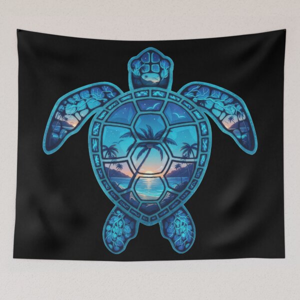 Item preview,  Tropical Paradise Sea Turtle with Beach Sunset and Palm Trees designed and sold by zoughlal.