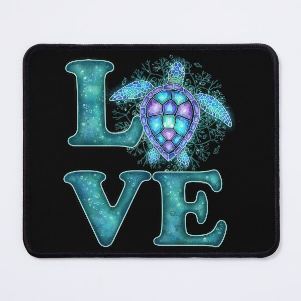 Item preview, Sea Turtle Love Typography with Coral Reef and Ocean Elements designed and sold by zoughlal.