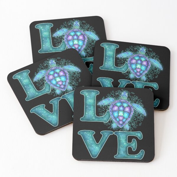 Item preview,  Sea Turtle Love Typography with Coral Reef and Ocean Elements designed and sold by zoughlal.