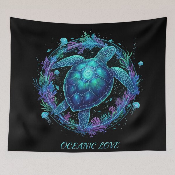 Item preview,  Oceanic Love Sea Turtle in Mystical Coral Wreath Circle designed and sold by zoughlal.