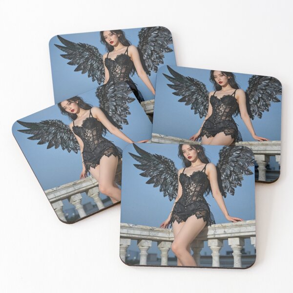 Item preview, Elegant woman with black wings under newmoon designed and sold by CathryneDelamort.