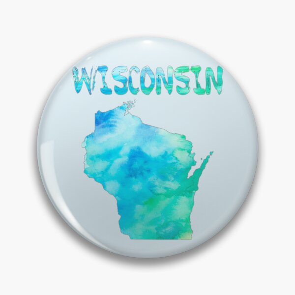 Item preview, Wisconsin State Map Blue Teal Watercolor Art designed and sold by mashmosh.
