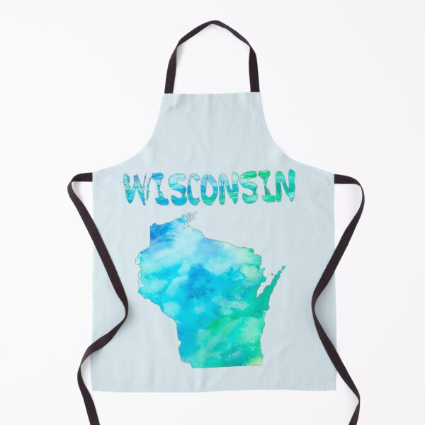 Item preview, Wisconsin State Map Blue Teal Watercolor Art designed and sold by mashmosh.