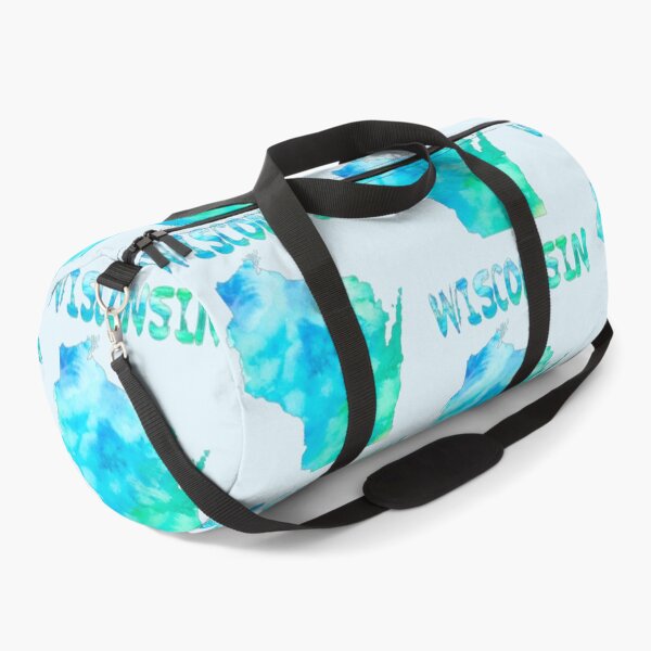 Item preview, Wisconsin State Map Blue Teal Watercolor Art designed and sold by mashmosh.