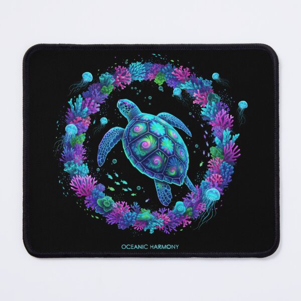 Item preview, Oceanic Harmony Sea Turtle with Vibrant Coral Garden and Jellyfish designed and sold by zoughlal.