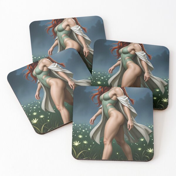 Item preview, Rowan under newmoon glowing flowers night scene designed and sold by CathryneDelamort.