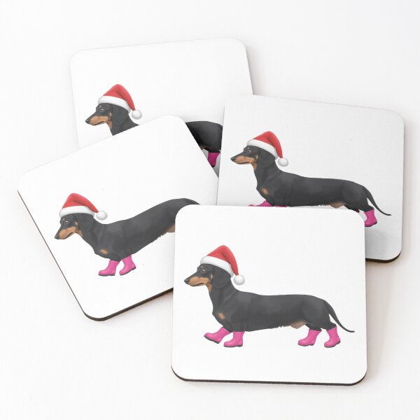 Item preview, Dachshund Christmas Dog With Pink Boots designed and sold by Paw Print Play.