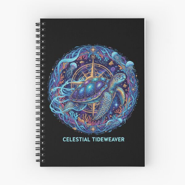 Item preview,  Celestial Tideweaver Sea Turtle with Cosmic Compass and Ocean Waves designed and sold by zoughlal.