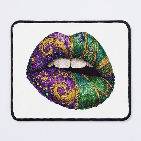 Item preview, Sparkling Mardi Gras Lips. Purple Green Gold Carnival Art designed and sold by Anastasiia Yurevych.