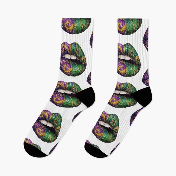 Item preview, Sparkling Mardi Gras Lips. Purple Green Gold Carnival Art designed and sold by Anastasiia Yurevych.