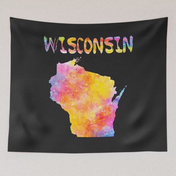 Item preview, Wisconsin State Map - Vibrant Watercolor Art designed and sold by mashmosh.