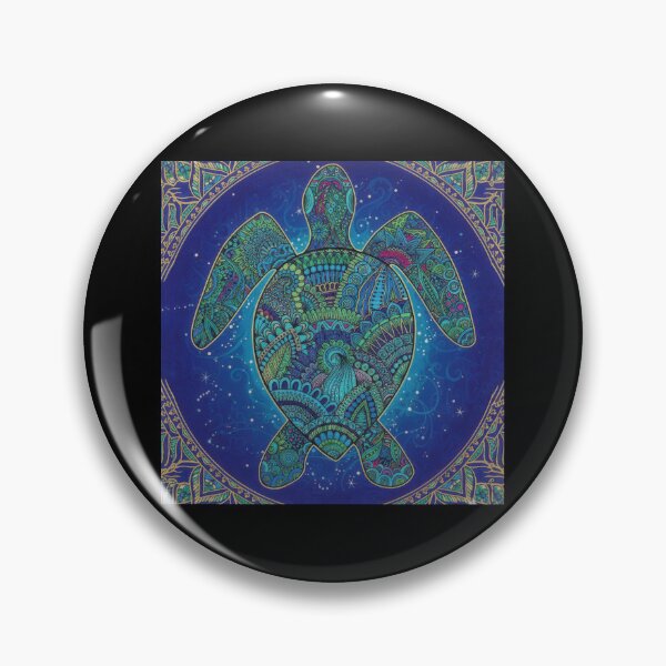 Item preview,  Royal Blue Mandala Sea Turtle with Ornate Golden Frame and Zentangle Patterns designed and sold by zoughlal.