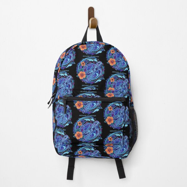 Item preview, Oceanic Guardian Tribal Turtle with Hibiscus Flowers and Wave Patterns designed and sold by zoughlal.