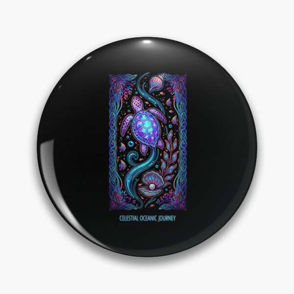 Item preview,  Celestial Oceanic Journey Purple Turtle with Pearl Shell and Celtic Border designed and sold by zoughlal.