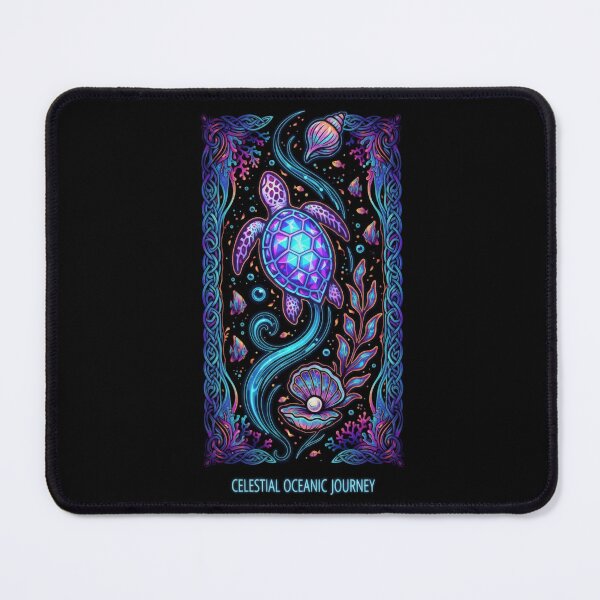Item preview,  Celestial Oceanic Journey Purple Turtle with Pearl Shell and Celtic Border designed and sold by zoughlal.