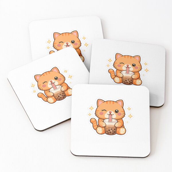 Item preview, Cute Cat Drinking Bubble Tea Sticker designed and sold by Snark Studio.