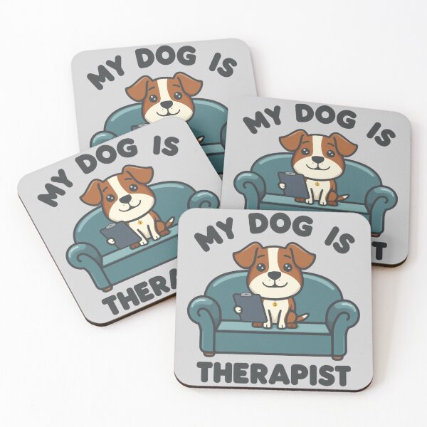 Item preview, My Dog Is My Therapist - Funny Therapy Dog Cartoon on Couch designed and sold by WearTheArtx.