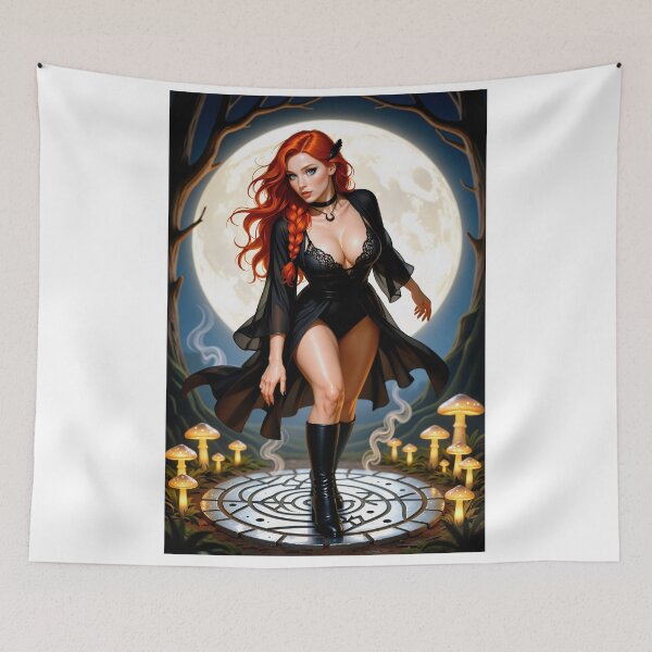Item preview, Rowan witch stands on mystical circle designed and sold by CathryneDelamort.