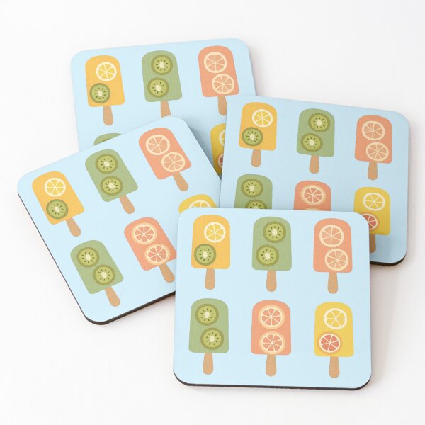 Item preview, Pastel fruit popsicles – kawaii summer ice cream pattern designed and sold by Aloloco.