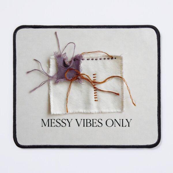Item preview, Messy Vibes Only Textile Art with Frayed Threads and Minimalist Patchwork Expression designed and sold by SplashTastic.