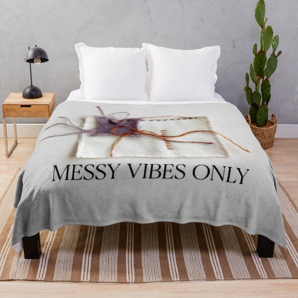 Item preview, Messy Vibes Only Textile Art with Frayed Threads and Minimalist Patchwork Expression designed and sold by SplashTastic.