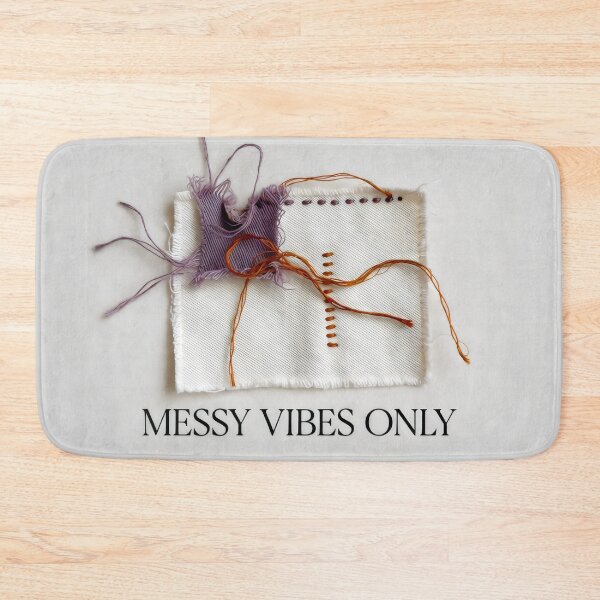 Item preview, Messy Vibes Only Textile Art with Frayed Threads and Minimalist Patchwork Expression designed and sold by SplashTastic.