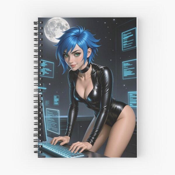 Item preview, Cipher newmoon hacker in black suit typing code designed and sold by CathryneDelamort.