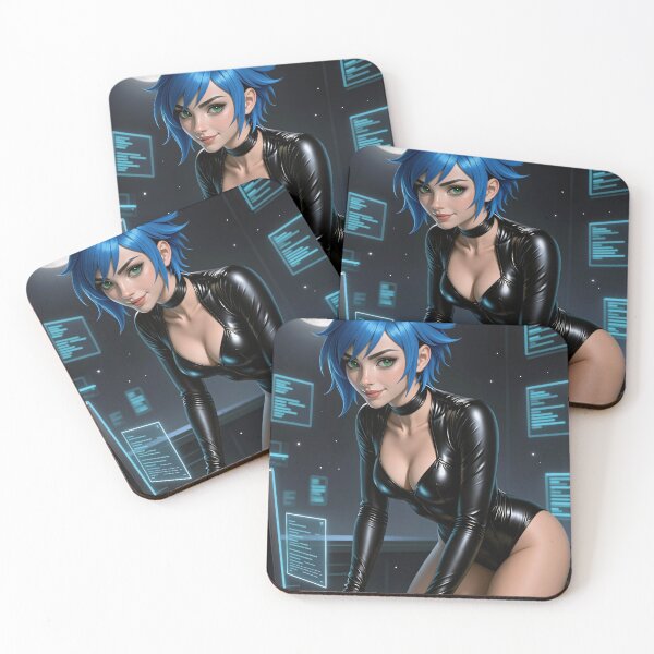Item preview, Cipher newmoon hacker in black suit typing code designed and sold by CathryneDelamort.