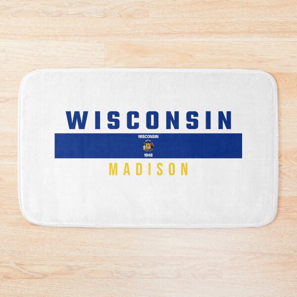 Item preview, Wisconsin State Flag & Madison Capital City - Vintage Athletic Style designed and sold by mashmosh.