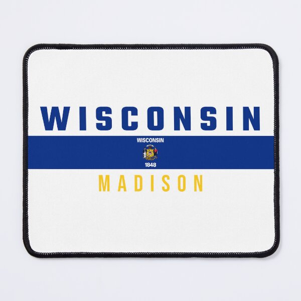 Item preview, Wisconsin State Flag & Madison Capital City - Vintage Athletic Style designed and sold by mashmosh.