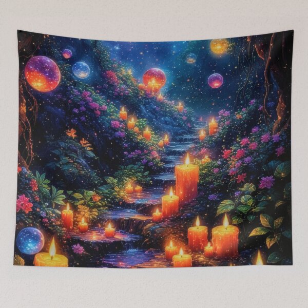 Item preview, Candle Path in the Magical Starry Forest designed and sold by Mianku | Für das Leben.